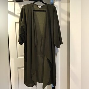 Lularoe Shirley Olive Green Kimono
